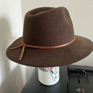 Brixton Hat - Fedora, felr, brown, leather rope detail, size medium